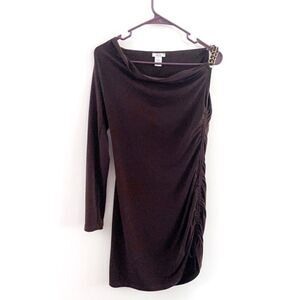 Cache Women's Brown Knit One-Shoulder Bodycon Dress